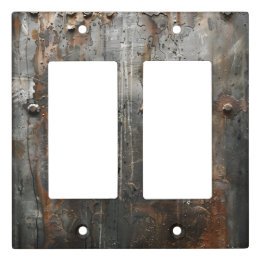 Plaque Interrupteur De Lumière Métal industriel vieilli rouillé