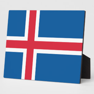 Plaque mit der Flagge Islands Fotoplatte