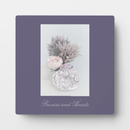 Plaque mit Easel Peonies and Hearys Fotoplatte