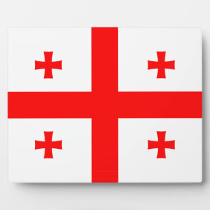 Plaque mit georgischer Flagge Fotoplatte