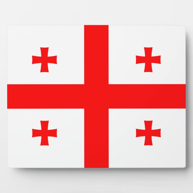 Plaque mit georgischer Flagge Fotoplatte (Vorderseite)