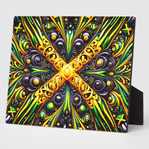Plaque mit jamaikanischen Farben Modernes Design Fotoplatte