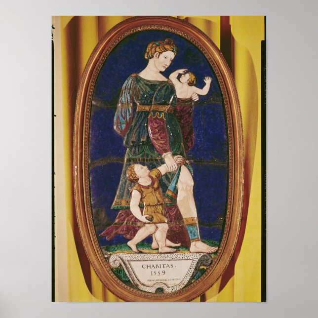 Plaque mit Wohltätigkeit, Limousin, 1559 Poster (Vorne)