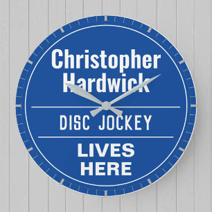 Plaque murale de style grande horloge de disc-jock