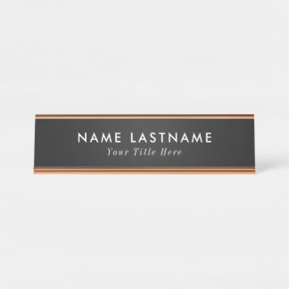 Plaque nominative de bureau tendance avec nom et t