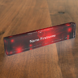plaque nominative d'étoiles de lumière rouge