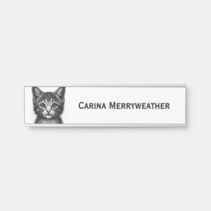 Plaque nominative d'un jeune chat adorable