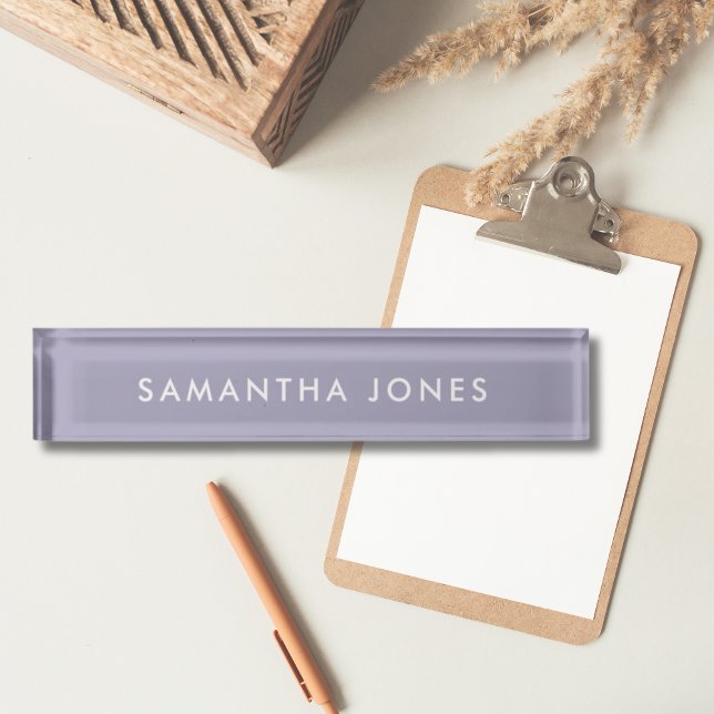 Plaque numérique moderne minimaliste (Minimalist Modern Purple Lavender Nameplate
)