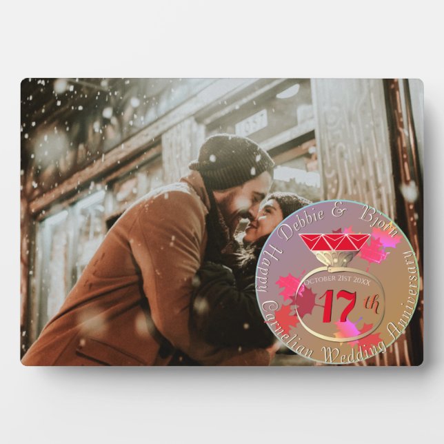 Plaque Photo 17e anniversaire du Mariage Photo personnalisée ho (Devant)