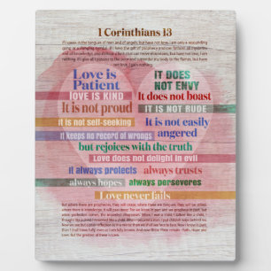 Plaque Photo 1 Corinthiens 13 - Amour