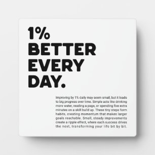Plaque Photo 1% de mieux chaque jour de motivation