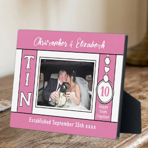 Plaque Photo 1 photo 10e anniversaire rose
