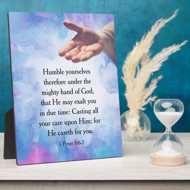 Plaque Photo 1 Pierre 5:6-7 (Côté)