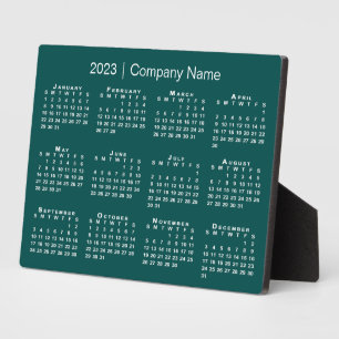Plaque Photo 2023 Calendar Company Name Teal Desktop