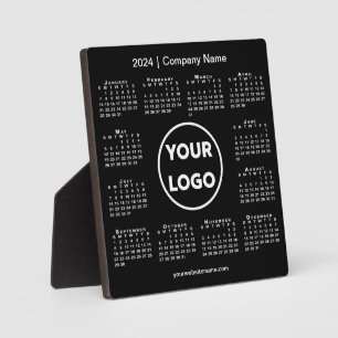 Plaque Photo 2024 Calendrier Entreprise Logo Black Business