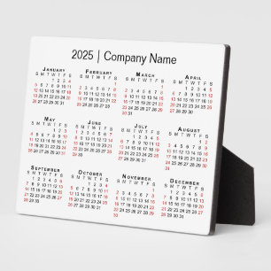 Plaque Photo 2025 Calendrier Nom commercial Bureau