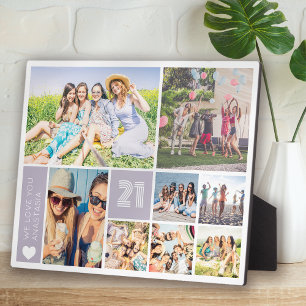 Plaque Photo 21e anniversaire Multi Photo Collage