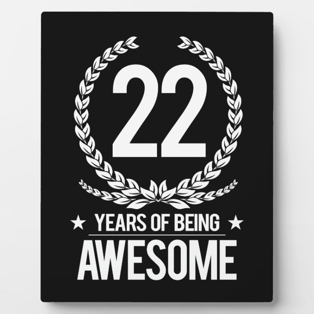Plaque Photo 22e anniversaire (22 ans d'être génial) (Devant)
