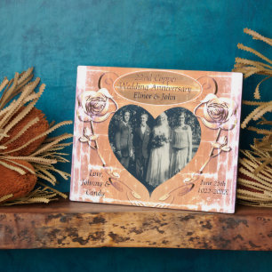 Plaque Photo 22e anniversaire du Mariage de cuivre