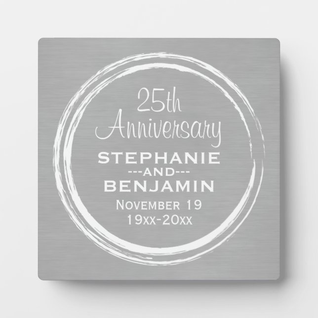 Plaque Photo 25e Anniversaire de Mariage Personnalisé (Devant)