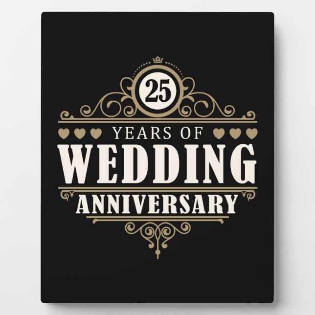 Plaque Photo 25e anniversaire du Mariage (Devant)
