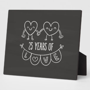 Plaque Photo 25e Anniversary Poison Chalk Hearts
