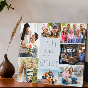 Plaque Photo 30e anniversaire 7 Photo Collage Deux tons Dusty B