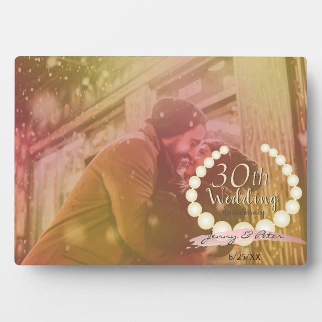 Plaque Photo 30e anniversaire du Mariage photo personnalisée ho (Devant)