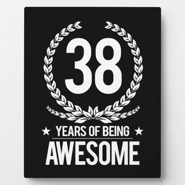 Plaque Photo 38e anniversaire (38 ans d'être génial) (Devant)
