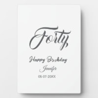 40e lettre d'anniversaire nom date année gris