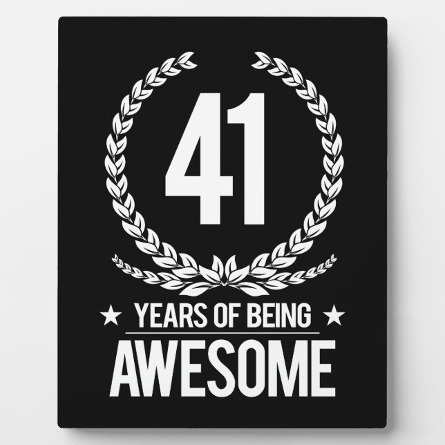 Plaque Photo 41e anniversaire (41 ans d'être génial) (Devant)