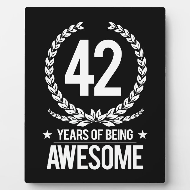 Plaque Photo 42e anniversaire (42 ans d'être génial) (Devant)