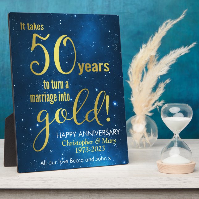 Plaque Photo 50e anniversaire de mariage (Côté)