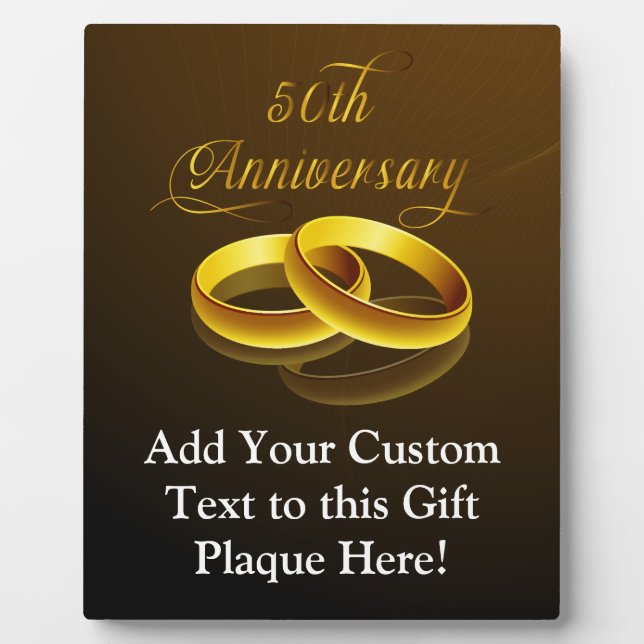 Plaque Photo 50e anniversaire | Script Gold (Devant)