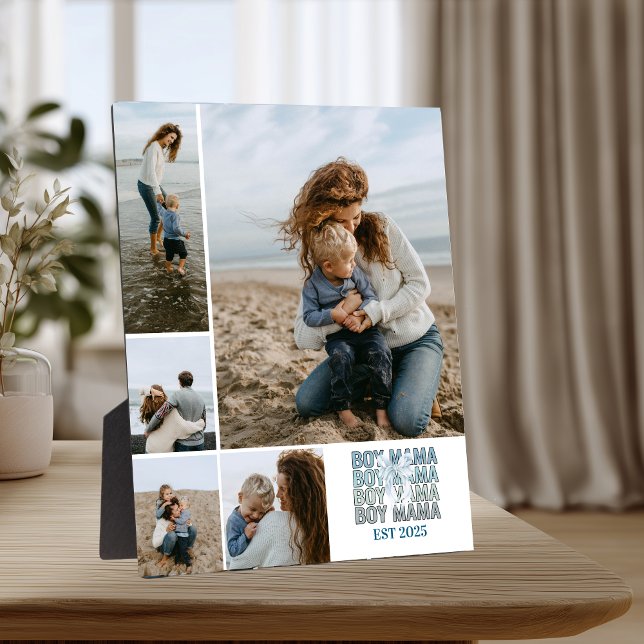 Plaque Photo 5 Boy Mama Custom Photo Collage (Créateur téléchargé)