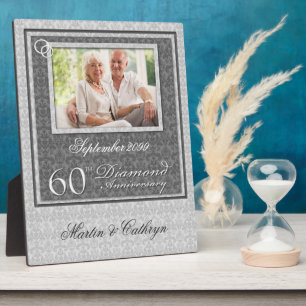 Plaque Photo 60e anniversaire du diamant Noms et date des photo