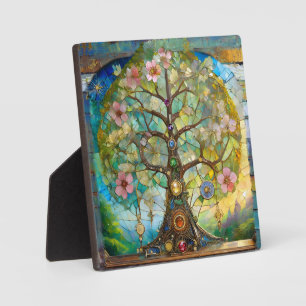 Plaque Photo 7 Chakra Fleurissant Arbre De Vie