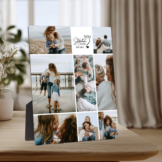 Plaque Photo 8 Best Stepmom Ever Custom Photo Collage  (Créateur téléchargé)