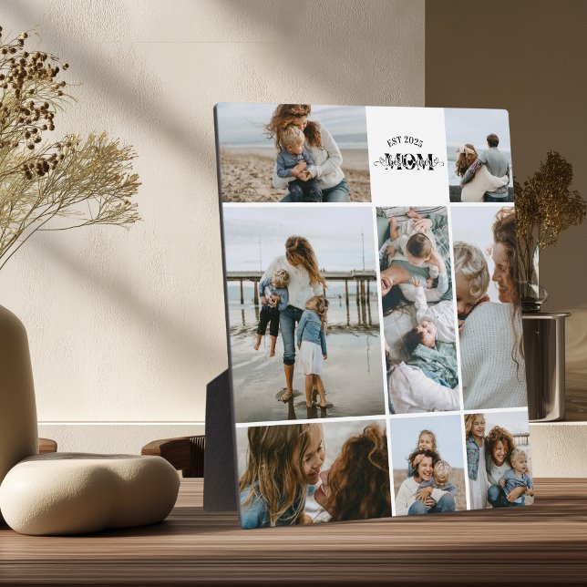 Plaque Photo 8 Custom Photo Collage Best Mom Ever  (Créateur téléchargé)