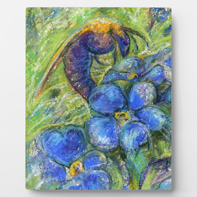 Plaque Photo A Bee & Forget-me-not Flowers (Devant)