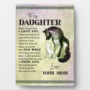 Plaque Photo À Mon Cadeau Fille, Lettre D'Amour Fille Et Maman