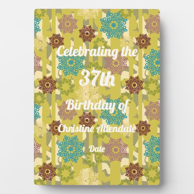 Plaque Photo Abstract Texture Silhouette Stencil Art Birthday (Devant)