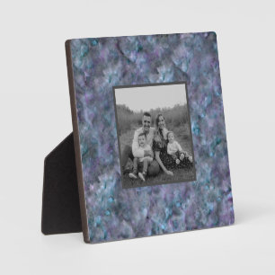 Plaque Photo Abstrait bleu violet turquoise quartz marbre grani