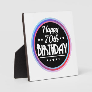 Plaque Photo Abstrait moderne Joyeux 70e anniversaire