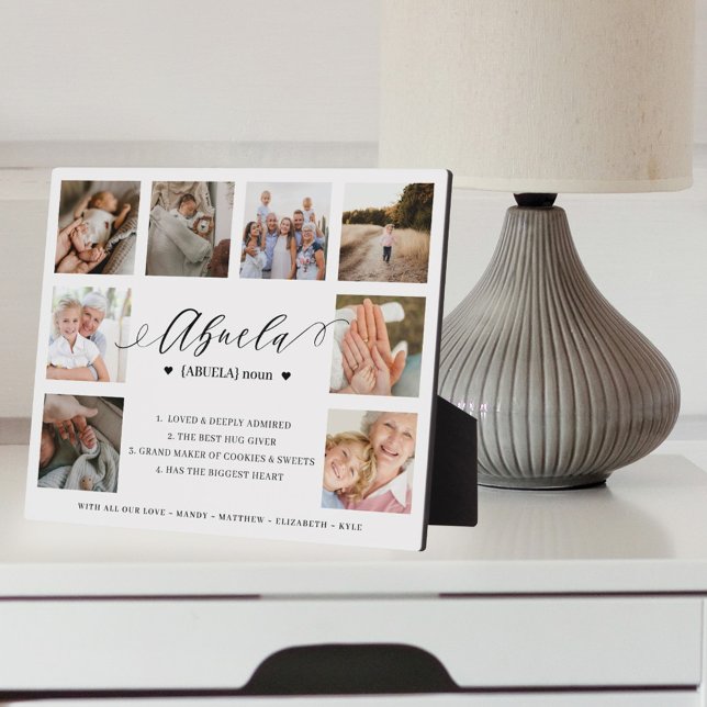 Plaque Photo Abuela Définition Script Photo Collage Keepsaké (Créateur téléchargé)