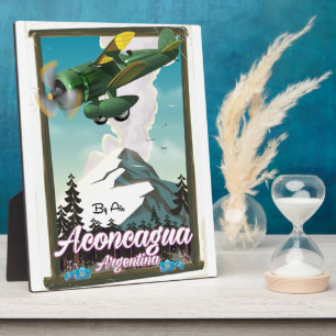 Plaque Photo Aconcagua Argentine affiche de voyage
