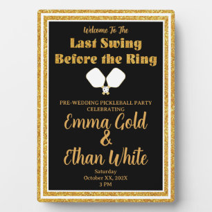 Plaque Photo Activité mariage Week-end Pickleball Black & Gold
