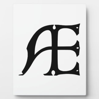 Plaque Photo AE Monogramme - Initiales AE en lettres de style g