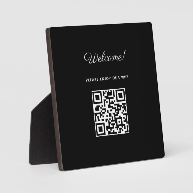 Plaque Photo Affiche de bienvenue WIFI avec code QR (Recto)