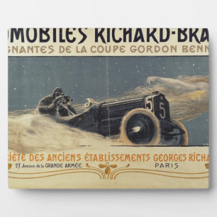 Plaque Photo Affiche montrant Automobiles Richard-Brasier gagna